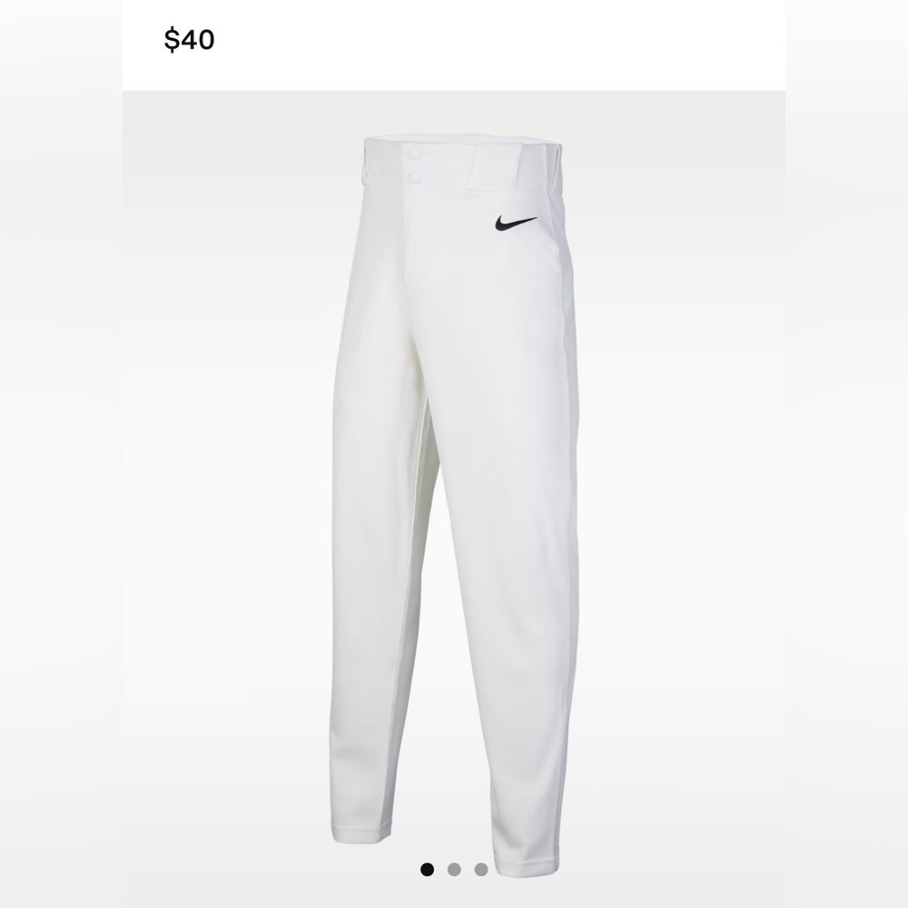 Nike youth White Baseball Pants